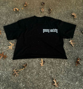 Camiseta Holgada de Algodón con Estampado en Serigrafía, Hombros Caídos, Diseño Sólido, Venta al Por Mayor - Product Image 2