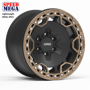 Jantes en alliage léger Speed Mega Matte Bronze style Beadlock 6 trous pour camion tout-terrain, SUV, 4x4, et Rock Crawling - Product Image 1