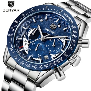 นาฬิกาข้อมือผู้ชาย BENYAR รุ่น 5120 โครโนกราฟ สีน้ำเงิน สายสแตนเลส กันน้ำ นาฬิกาควอตซ์ผู้ชาย MOQ ต่ำ - Product Image 1