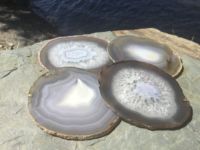 Ensemble de sous-verres en agate de style japonais rétro, tapis décoratifs pour tasses à thé, cadeau pour table à thé ou à café