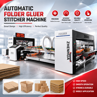 Machine à plier et à coller automatique pour boîtes en carton ondulé QZD2800A, format de feuille maximal 1400x2800mm, grand format