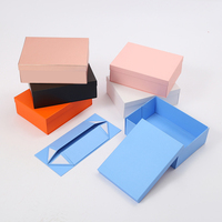 Grandes boîtes en carton pliables avec logo, noires, de luxe, pour emballages cadeaux, rigides, avec couvercle magnétique, pour petites entreprises