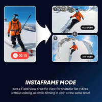 Kamera Aksi 360 Baru Insta 360 X5 2290mAh Video 4K Tahan Air IP68 Panorama Olahraga Sudut Lebar 150° 128GB MicroSD LCD Berputar