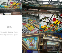 Panneaux de vitraux en verre trempé double couche de style européen faits à la main et personnalisés pour la décoration de portes, fenêtres et murs rideaux