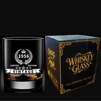 Verre à whisky rond classique et épais, verre à whisky commémoratif vintage, verre à spiritueux pour bar, restaurant, fête