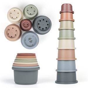 2025 Hot Seller giocattoli da bagno per neonati e bambini giocattoli di smistamento di nidificazione giocattolo Set Montessori impilamento tazze per bambini 1-3 - Product Image 1