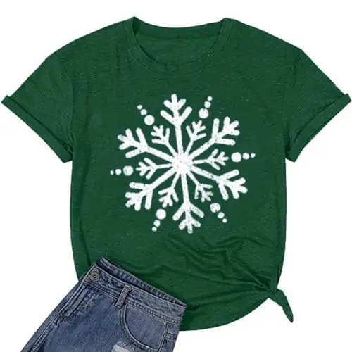 Kerst Shirts Voor Vrouwen Leuke Grafische Shirts Korte Mouw Grappige Print T-Shirt