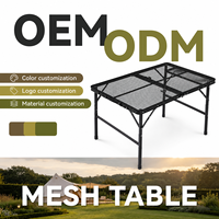 Table de camping pliable à hauteur réglable en maille de fer 120x60 en alliage d'aluminium, capacité de charge 30 kg, pour pique-nique, barbecue et jardin en extérieur