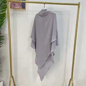 16 Farben Islamic Overhead Kopftuch Hijab mit Krawatte Niqab 2 Layer Khimar Hijab Muslim Womens Prayer Dress