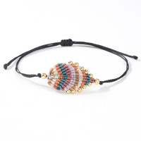 Bracelet en macramé fait main, coloré, géométrique, en corde de coton, réglable, style bohème, pour la plage, l'été, cadeau d'amitié