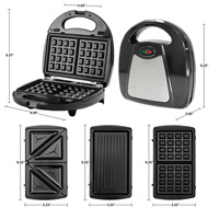 Machine à petit-déjeuner trois en un pour la maison : machine à sandwich, machine à gaufres, machine à steak, machine à petit-déjeuner
