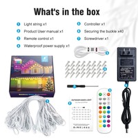 Iluminación Navideña Permanente IP67 con Controlador Inteligente Wifi, Luces LED para Exteriores de Casa, Luces Navideñas Permanentes para Exteriores