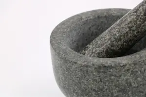 Penjualan terlaris dapat disesuaikan penggiling bumbu dapur Guacamole mangkuk batu alam granit mortar set alu