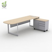 Bureau de direction en forme de L ultra-durable avec montage facile, design moderne, poste de travail de luxe pour PDG
