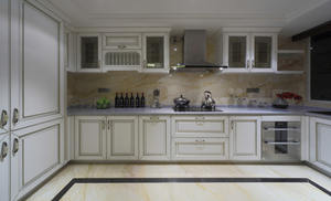 Mueble de Cocina Clásico de Estilo Francés con Puerta de Vidrio, Madera Contrachapada de Lujo, Estructura de MDF, Fregadero Integrado, Cajones y Accesorios - Product Image 4