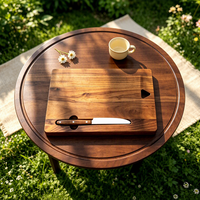 Planche à découper portable en bois massif, gain de place, pour pique-nique en plein air, barbecue, camping, table pliante, ensemble de vaisselle de table