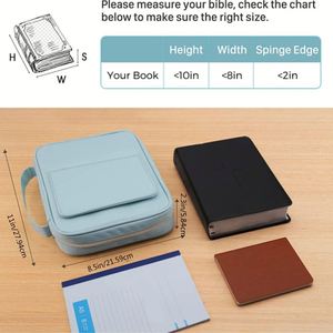Comfortable Hand Strap Book <b>Carrying</b> <b>Case</b> for Spiritual Use Spacious Interior Layout Reusable Zip Closure Bible Bag - Product Image 6