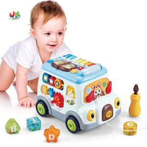 צעצוע אוטובוס מיני רב תפקודי אוטובוס צעצוע עם ספר מדבר פסנתר & משיכה מחרוזת-צעצוע פעילות חינוכית עבור 19m + יוניסקס - Product Image 1