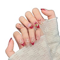 Uñas Postizas Rojas de Alta Calidad al por Mayor, Marca Privada, Uñas Acrílicas Personalizadas, Uñas Hechas a Mano para Belleza de Uñas