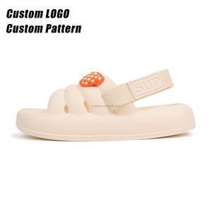 브리즈스텝 맞춤형 미끄럼 방지 EVA 슬라이드 부드러운 오픈 토 비치 샌들 탈부착 가능한 루프 포함 소년 소녀 여름 스타일 - Product Image 1