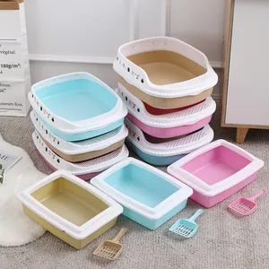 Halbgeschlossene Kunststoff-Katzentoilette mit Einfacher Reinigungsfunktion Umweltfreundliches & Langlebiges Design - Haustier-Reinigungsprodukte - Product Image 1