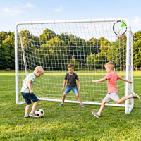 But de football portable 8FT pour entraînement jeunes, intérieur/extérieur, avec structure amovible pour les matchs scolaires – Vente directe usine