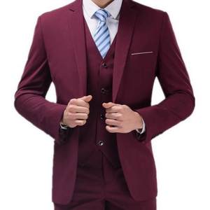 Costumes de mariage <span class=keywords><strong>bordeaux</strong></span> pour marié <span class=keywords><strong>smoking</strong></span> hommes costumes 3 pièces Slim Fit marié Blazers <span class=keywords><strong>veste</strong></span> d'affaires formelle - Product Image 6