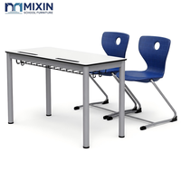 Tables et chaises de formation scolaire pour deux personnes, design moderne, plateau multicouche pour collèges