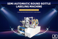 Machine d'étiquetage semi-automatique pour bouteilles rondes en verre et plastique, idéale pour les liquides, avec fonction d'étiquetage manuel pour flacons de parfum