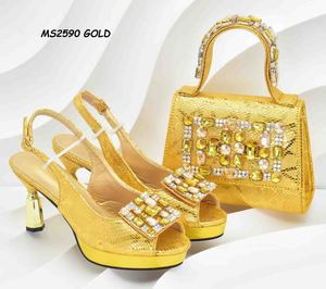 Sandalias Italianas de Mujer con Punta en Verde Limón, Tacón <span class=keywords><strong>Bajo</strong></span>, Malla, Verano/Otoño, Corcho, Pedrería, Bolso a Juego para Fiesta, Nigeria - Product Image 5