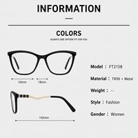 Monturas de Gafas Ópticas Ligeras de TR90 con Diseño Ojo de Gato para Mujer al por Mayor, Monturas de Gafas Graduadas de Moda, Fabricante ZgGKnk