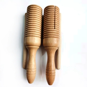 Wholesale Natural Beech Wood Handheld Single Sound Tube Guiro Block With Mallet For Children Preschool <b>Music</b> Teaching Aid - Product Image 3