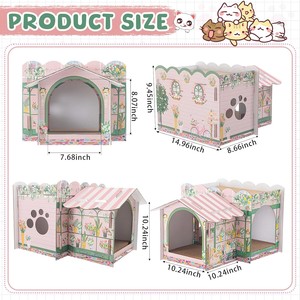 <span class=keywords><strong>Casa</strong></span> para Mascotas <span class=keywords><strong>de</strong></span> Cartón Moderna y Plegable <span class=keywords><strong>de</strong></span> 2 Pisos para Gatos, Conejos, Pájaros y Animales Pequeños - Regalo <span class=keywords><strong>de</strong></span> Navidad y Cumpleaños - Product Image 6