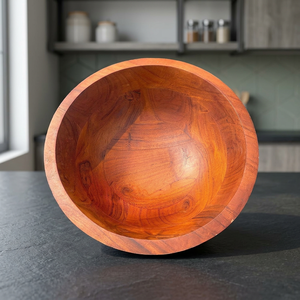 New Arrival Vintage <b>Large</b> Acacia Eco-Friendly Polished Reusable Dish <b>Mixing</b> <b>Bowls</b> Kitchenware Accessory Food Serving Party BS - Product Image 1
