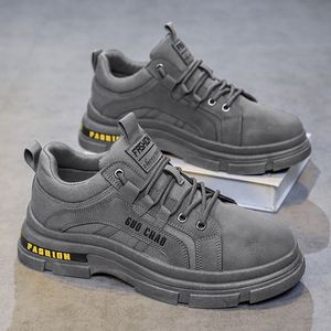 Bottes de travail pour hommes, respirantes, à semelle épaisse, style sport, automne/hiver, chaussures pour étudiants - Product Image 2