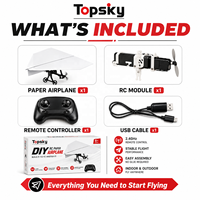 TOPSKY TOYS Kit d'avion en papier télécommandé 2,4 GHz DIY avec télécommande et lumières pour enfants, cadeau STEM, modèle 523231 pour les écoles