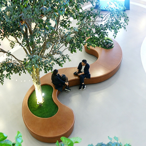 Sièges-lampadaires modernes intégrés en FRP durable pour les espaces extérieurs des bâtiments gouvernementaux - Product Image 5