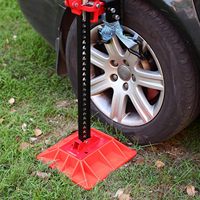 Cric utilitaire tout-terrain de 48 pouces, peint en rouge, à levage élevé, pour tracteurs, camions et SUV