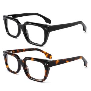 Klasik dikdörtgen gözlük optik çerçeve kaplumbağa kahverengi asetat Retro Vintage erkekler kadınlar için <span class=keywords><strong>50s</strong></span> 60s kaliteli gözlük - Product Image 1