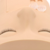 Tête de mannequin en silicone plate pour la formation professionnelle aux extensions de cils, poupée mannequin pour cils avec paupières pour les débutants
