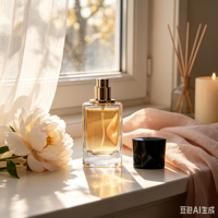 Flacon pulvérisateur de parfum haut de gamme en verre 30ML 50ML 100ML avec couleur dégradée, design portable, bouchon à vis et diffuseur à bâtonnets