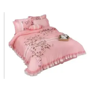 Parure de lit King Size Antonieta 2,6m x 2,4m, motif floral, style princesse, avec volants, pour la maison - Product Image 4