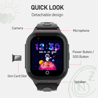 Reloj Inteligente para Niños DF70 4G con Tarjeta SIM, Pantalla de 1.4 Pulgadas, GPS, SOS, Videollamada, Batería de 680 mAh, Resistente al Agua, Reloj de Juegos