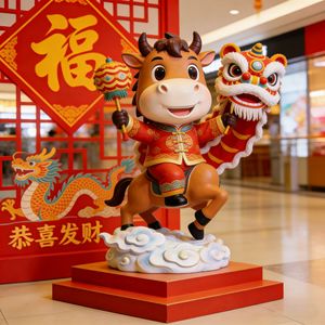 Escultura del Año del Caballo de Fibra de Vidrio para Montar en el Suelo, Decoración de Año Nuevo Chino para Centros Comerciales, Parques y Residencias - Product Image 3