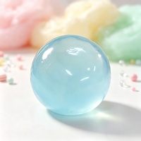 Balle anti-stress à remontée lente en caoutchouc à texture gelée transparente, effet huile de coco, jouet à presser type chewing-gum