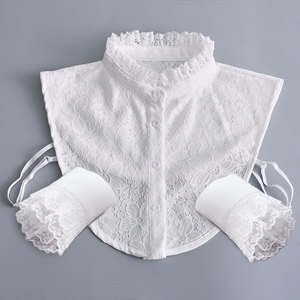 Cuello Falso <span class=keywords><strong>de</strong></span> Encaje Estilo Victoriano Vintage para Mujer, Venta Caliente 2026, con Puños con Volantes, Cuello Falso Desmontable para <span class=keywords><strong>Camisa</strong></span>, Venta al por Mayor - Product Image 5