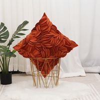 Housse de coussin carrée en polyester, motif pétales, couleur unie, style minimaliste moderne, douce et confortable, pour canapé de salon