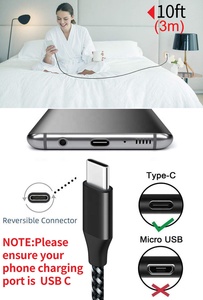 สายชาร์จเร็วแบบถักไนลอนใหม่ ยาว 3 เมตร 10 ฟุต รองรับ QC3.0 3A USB-C Type-C สำหรับโทรศัพท์มือถือ แท็บเล็ต พร้อมพอร์ต USB-C - Product Image 2