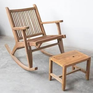 Sillón <span class=keywords><strong>mecedora</strong></span> de olmo antiguo, nuevo estilo chino para sala de estar y balcón, silla de madera maciza, silla de ocio, sillón de descanso, silla individual con respaldo - Product Image 1