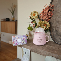 Mug LED fait main pour le Nouvel An, fleurs préservées, cadeau durable pour Thanksgiving, fête des mères, Saint-Valentin, remise de diplôme